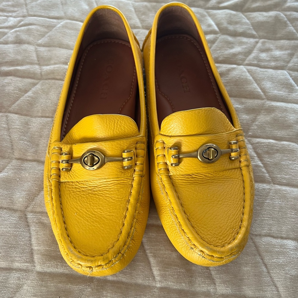 Coach Yellow Loafers